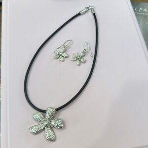 Silpada Sterling Silver Flower Pendant and Earrings